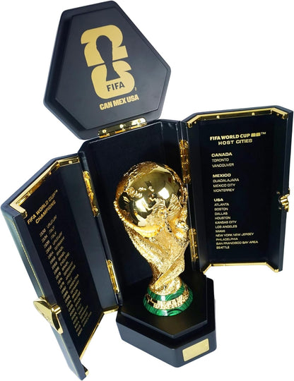 Officially Licensed FIFA World Cup 2026 Premium 260Mm Trophy Replica – 24K Gold Plated Limited Edition (Only 2026 Made) – Individually Numbered with Luxury 3-Sided Leather Display Case