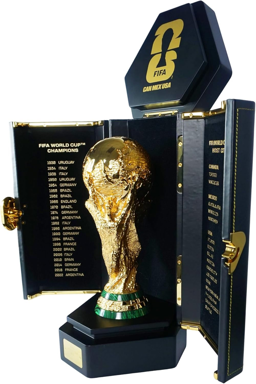 Officially Licensed FIFA World Cup 2026 Premium 260Mm Trophy Replica – 24K Gold Plated Limited Edition (Only 2026 Made) – Individually Numbered with Luxury 3-Sided Leather Display Case