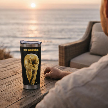 Official FIFA World Cup 2026 Trophy Tumbler – 18Oz Insulated Stainless Steel Travel Mug – “We Are 26” Gold Emblem – Double Wall Vacuum Coffee Cup for Hot & Cold Drinks – Black/Gold
