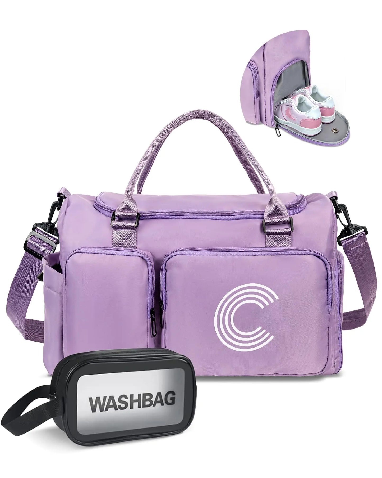Elilier Gifts for Daughter Initial Travel Duffel Bag Sports Bag Personalized Weekender Bag with Shoulder Strap Monogram Overnight Bag Gift for Friend Sister Women Gifts bys-store-3157834-619036
