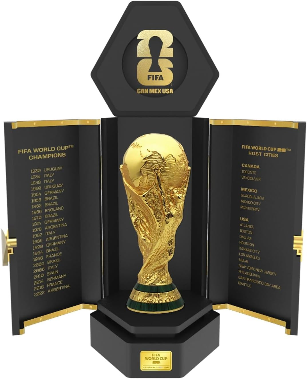 Officially Licensed FIFA World Cup 2026 Premium 260Mm Trophy Replica – 24K Gold Plated Limited Edition (Only 2026 Made) – Individually Numbered with Luxury 3-Sided Leather Display Case