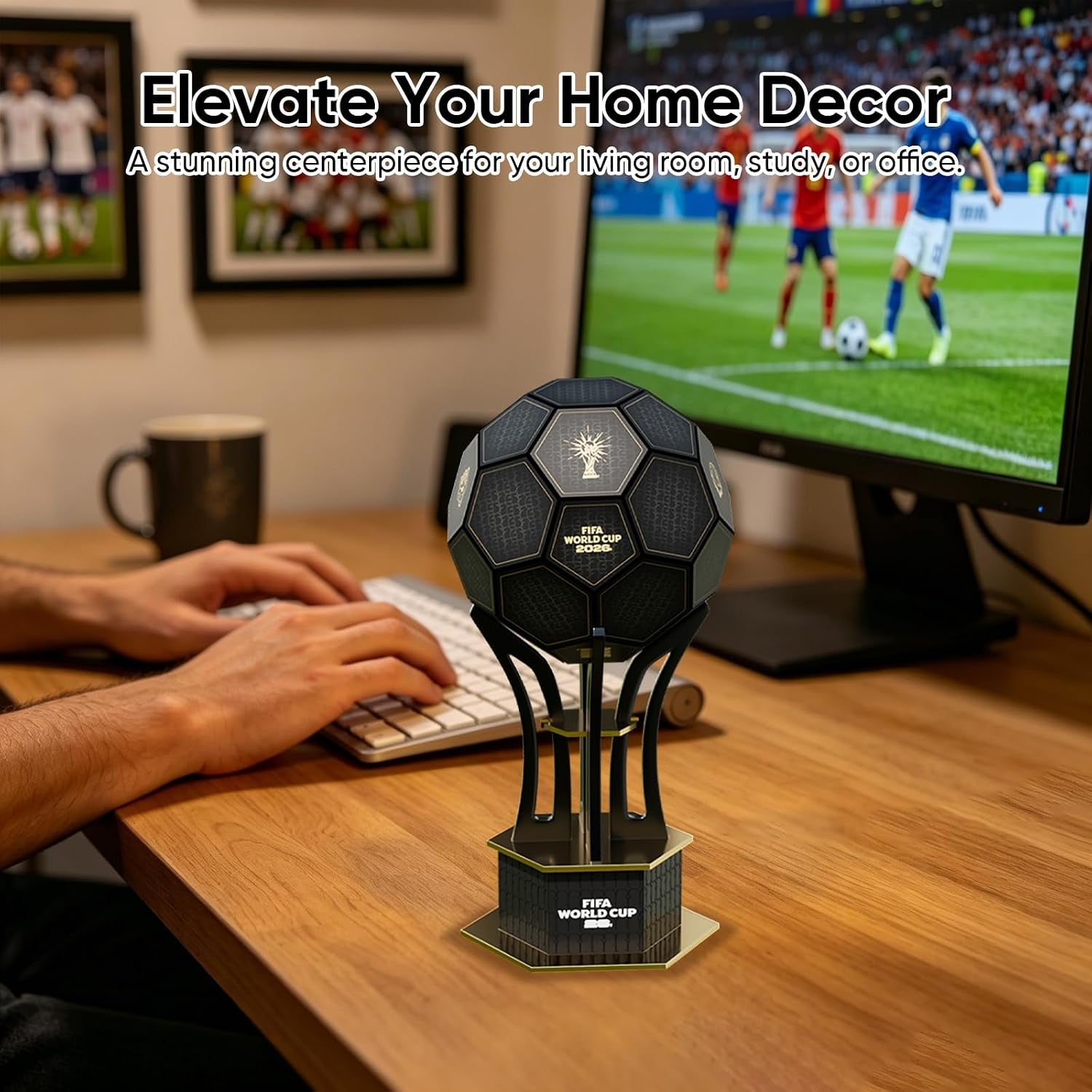 Officially Licensed FIFA World Cup 3D Puzzle Trophy Model, Soccer Ball Building Kit for Adults & Kids, Collectible Sports Memorabilia Fan Gift (Black & Gold 01) | Official Licensed,Fwc 2026 Trophy,Soccer Puzzles Gift,Sports Memorabilia Collector,Hands-On Building,Long-Lasting Display
