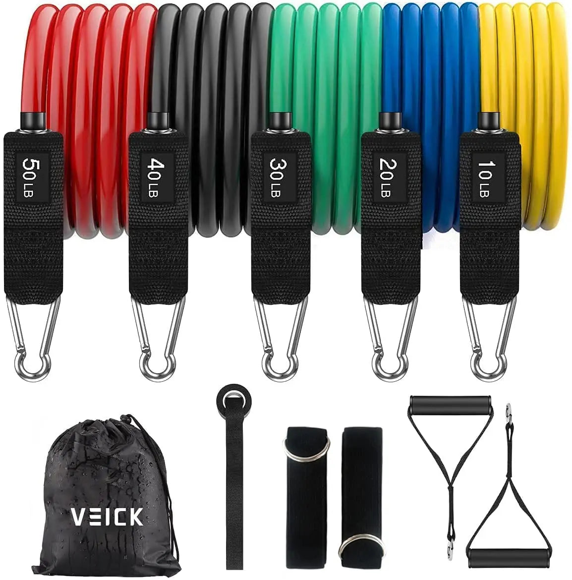 VEICK Resistance Bands Exercise Bands Workout Bands Resistance Bands for Working Out with Handles for Men and Women Exercising Bands for Fitness Weights Work Out at Home bys-store-3157834-619036