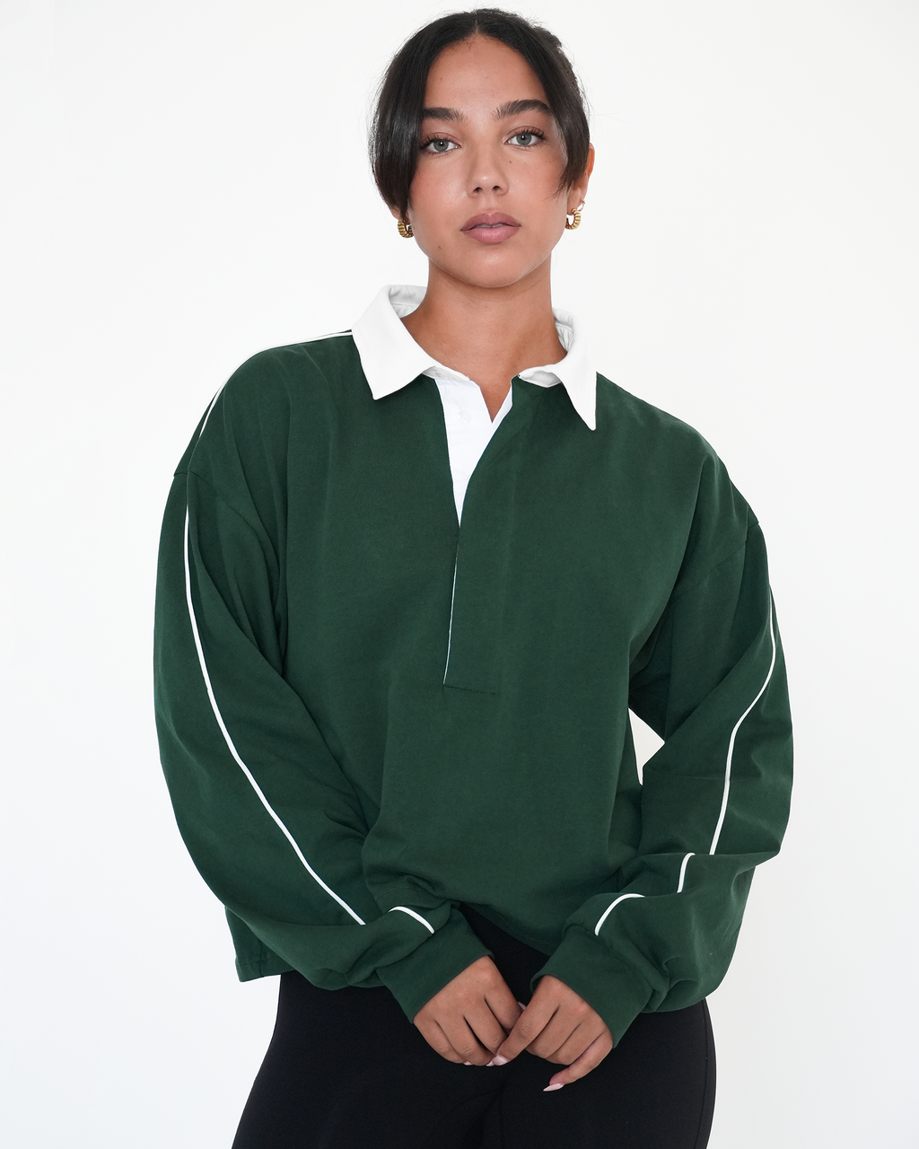 Rugby Piping Relaxed Polo Top-0