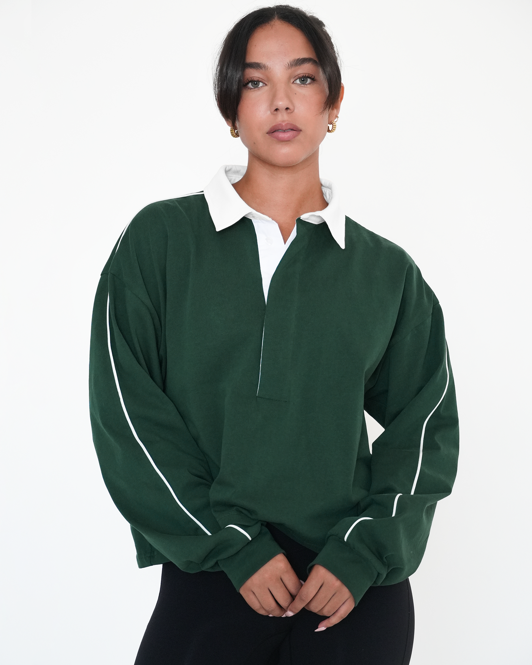 Rugby Piping Relaxed Polo Top-0