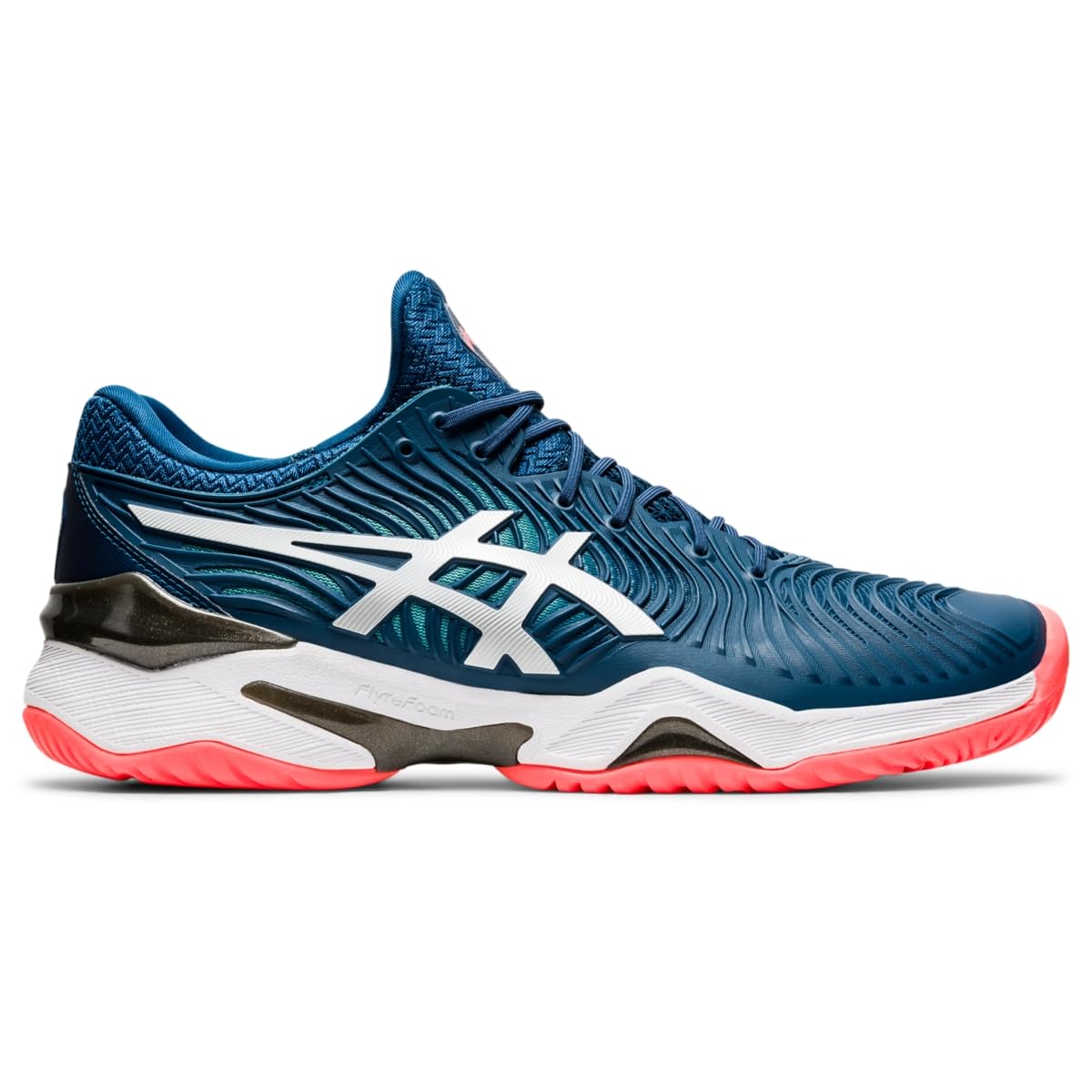 ASICS Men's FlyteFoam Court Shoes - MAKO Blue/White