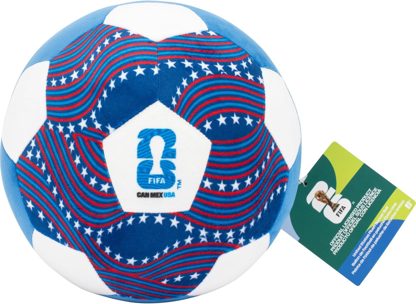 FIFA® World Cup 2026 USA 9-Inch Plush Soccer Ball - Soft, Collectible World Cup™ Plush Toy - National Team Stars and Stripes Design - Ages 3+