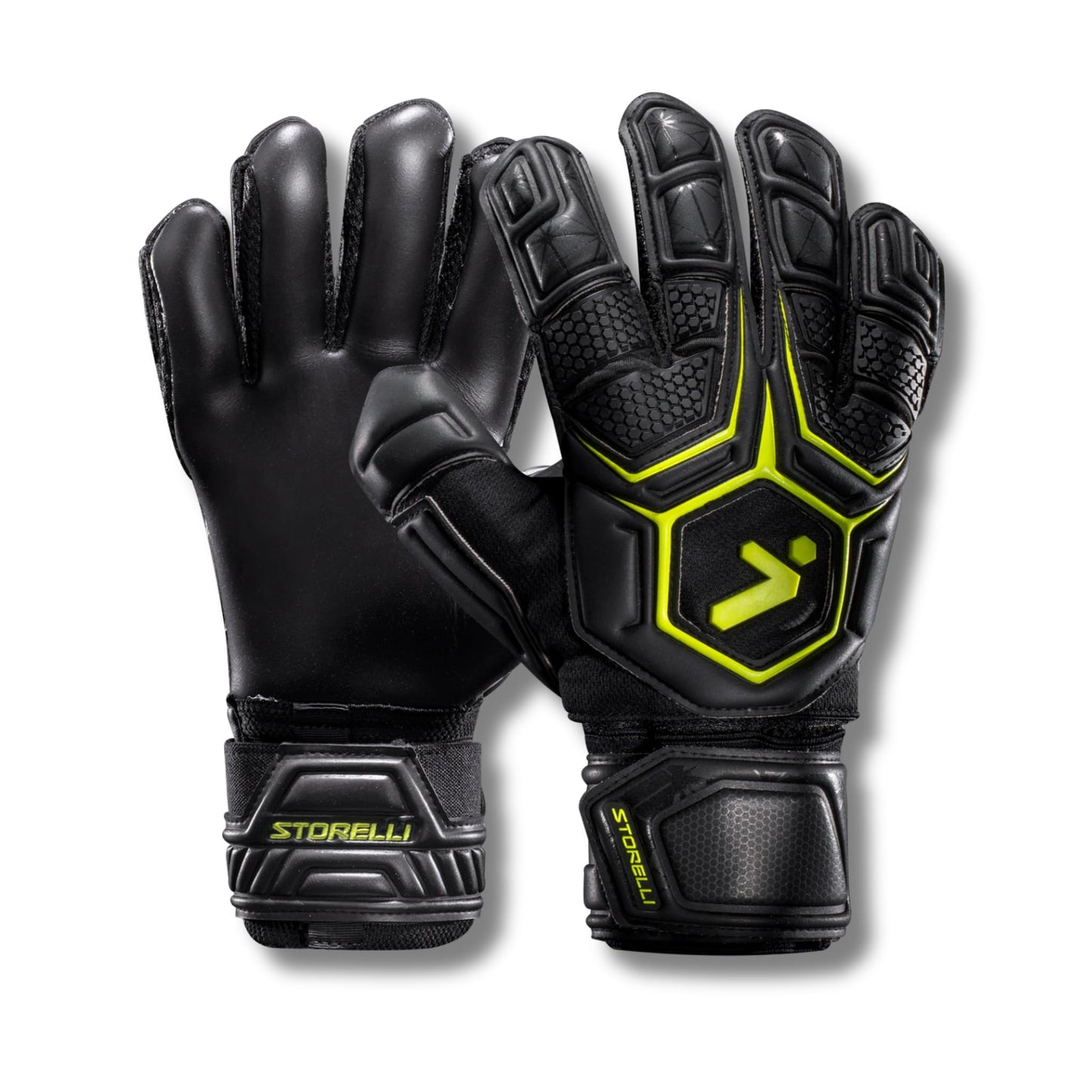 Storelli Gladiator Pro 3.0 Soccer Goalie Gloves with Finger Protection