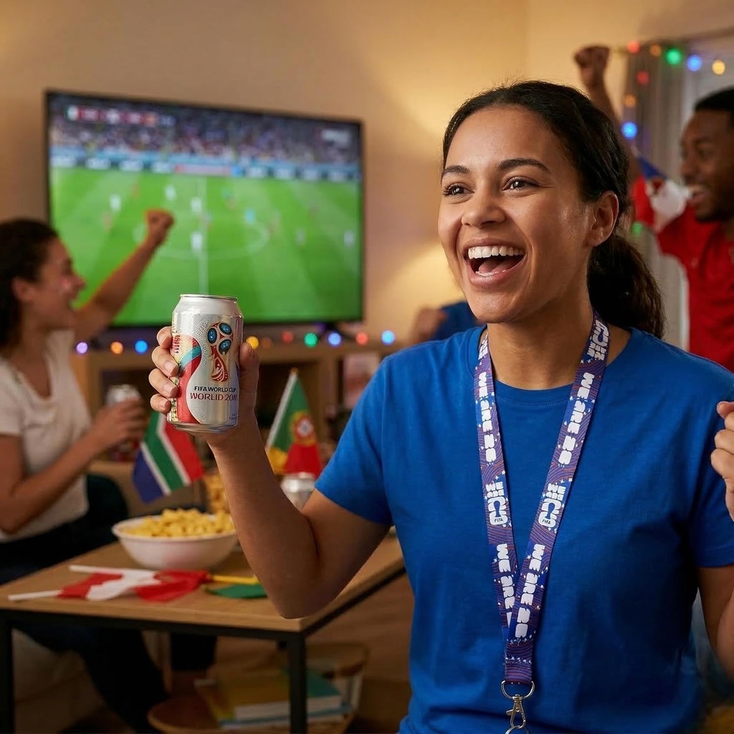 FIFA Official World Cup 2026 USA Lanyard – Collectible Navy W/ Red & White Host Nation Edition – Detachable Breakaway Neck Strap with Metal Clip – Commemorative Soccer Fan Gear for Badges, Keys & ID