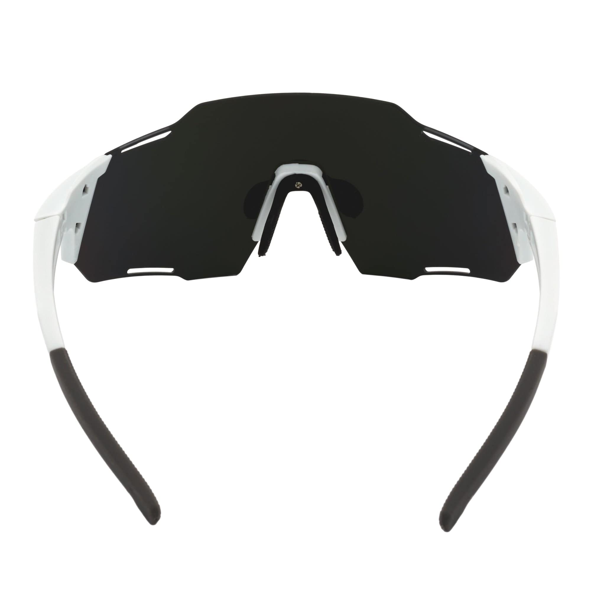 Morspecs Razer large sports wraparound rimless sunglasses with white smoke tint, providing full eye coverage and sporty style.